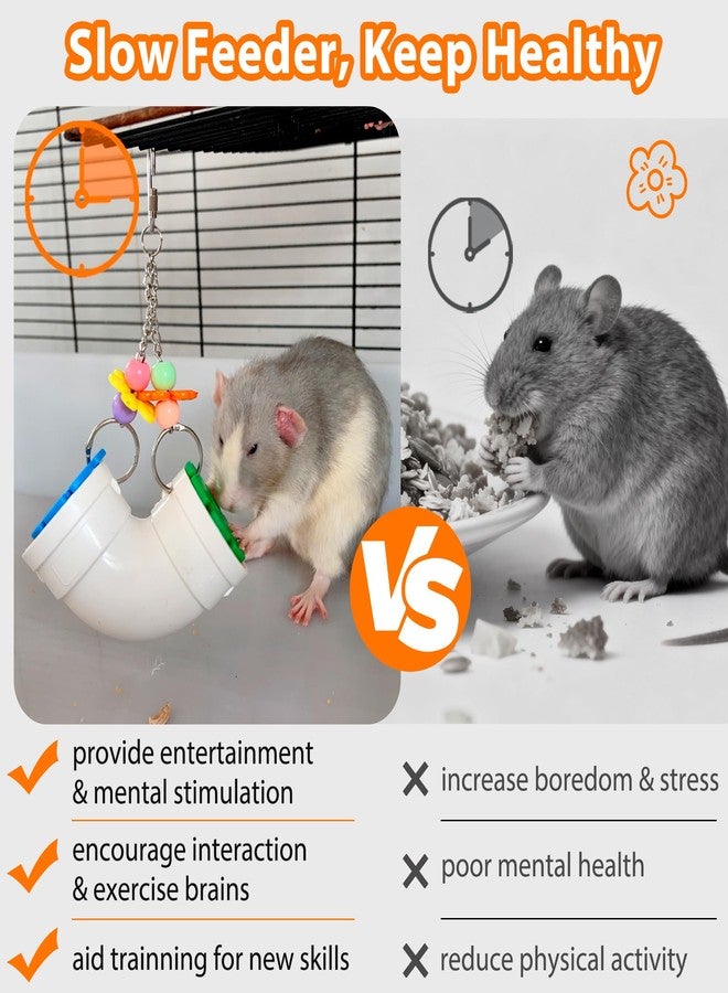 Jevnd Rat Enrichment Toys, Wide Opening Rat Foraging Toy for Various Treats, Slow Feeder Hanging Fancy Mice Cage Accessories Puzzle Toy More Healthy, Easy-Clean Rodent Toys for Rat, Mice - Image 5